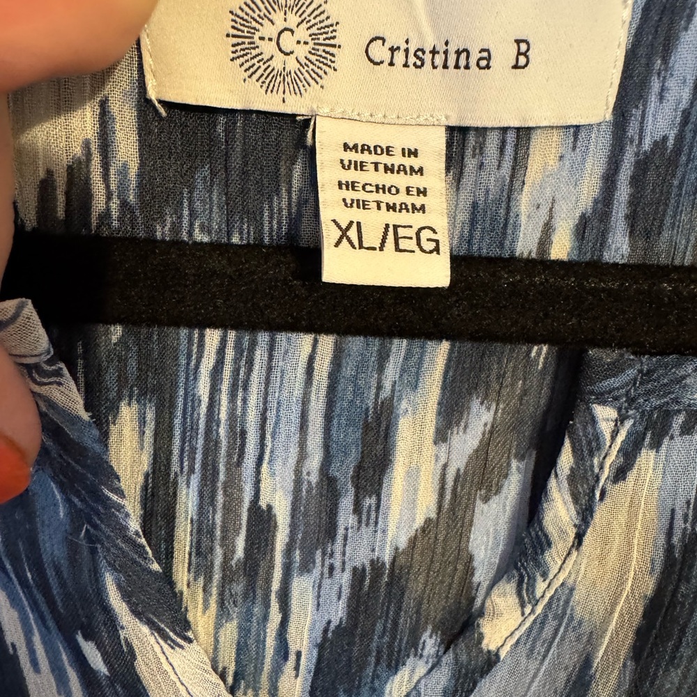 ❤️CHRISTINA B. FLOWY V-NECK TOP XLARGE/1X #S - Picture 7 of 9